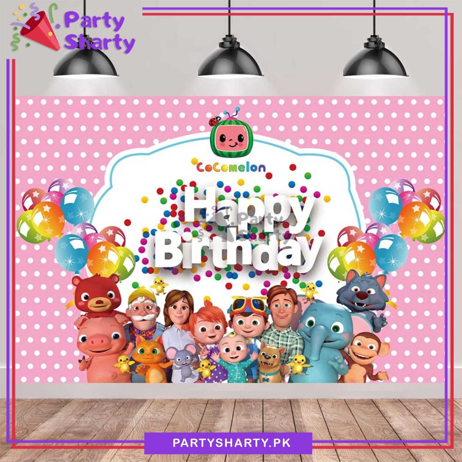 122x67cms Cocomelon Theme Backdrop Poster For Theme Based Birthday Decoration