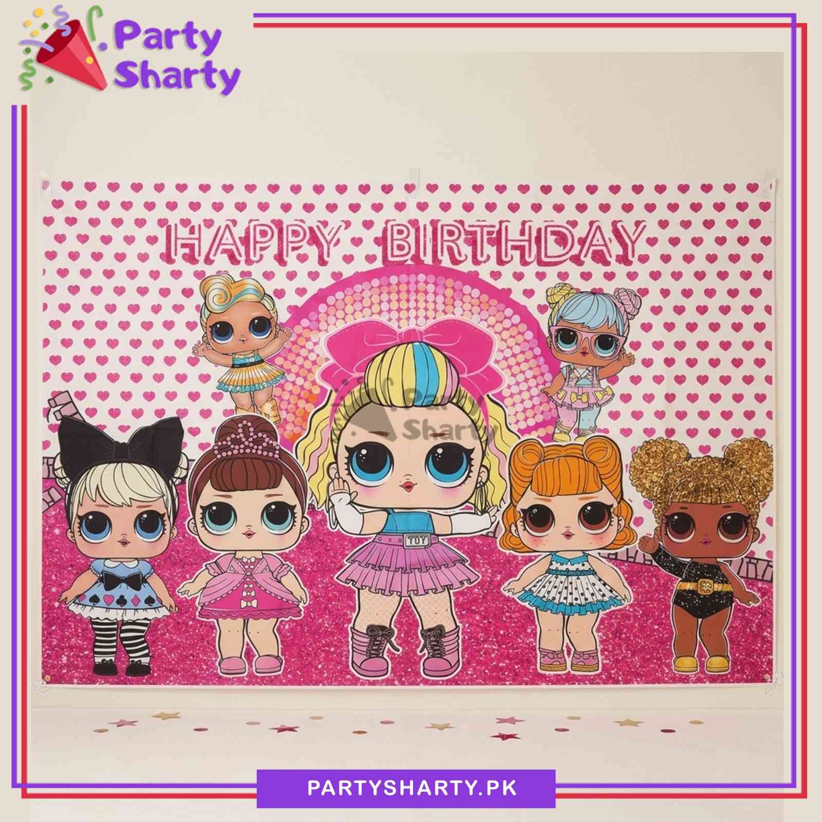 122x67cms LOL Doll Theme Backdrop Poster For LOL Doll Theme Based Birthday Decoration