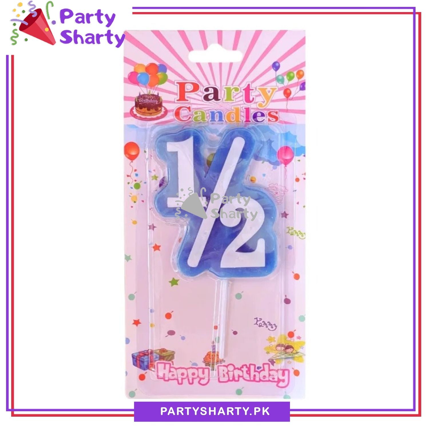 1/2 Birthday Cake Candle For Half Way to One Birthday Cake Decoration and Celebration