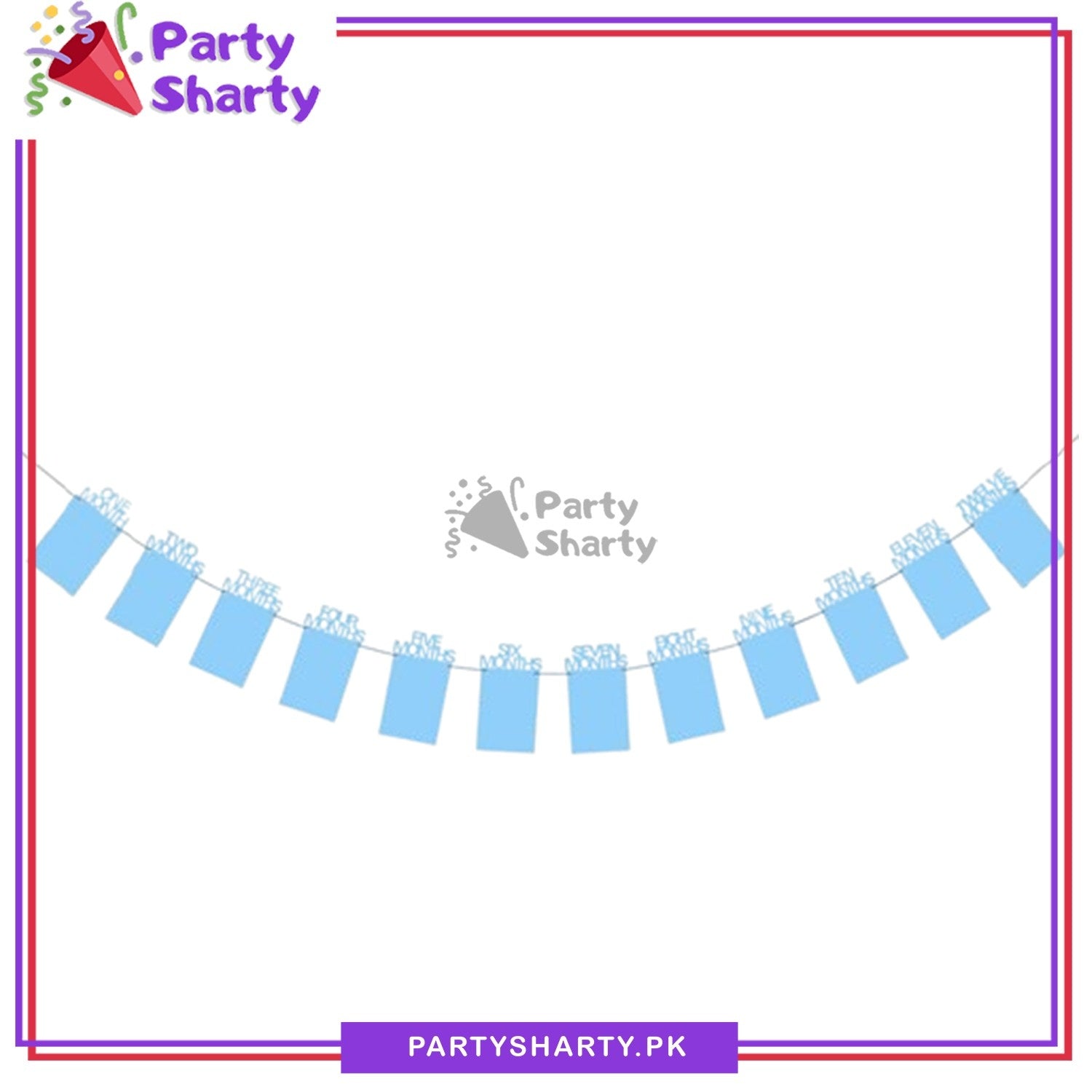 12 Months Party Photo Card Banner For 1-12 Month Photo Prop First Birthday Party Bunting Decoration