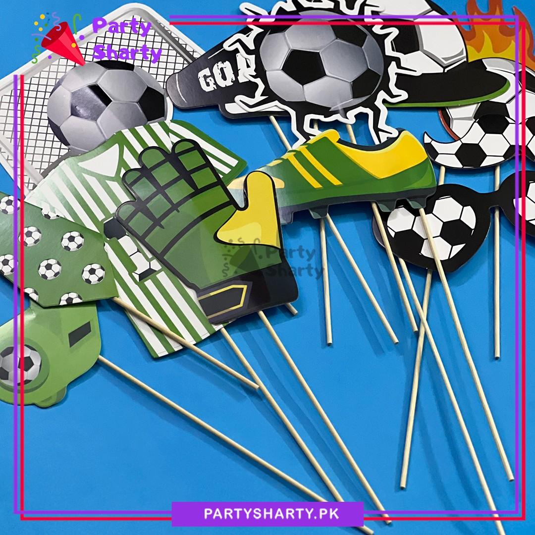 12pcs Foot Ball Theme Photo Booth Props For Foot Ball Theme Birthday Party Celebrations