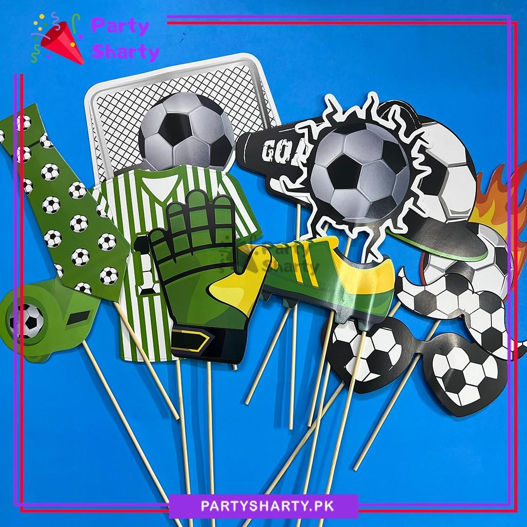 12pcs Foot Ball Theme Photo Booth Props For Foot Ball Theme Birthday Party Celebrations