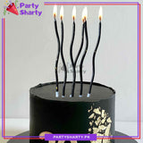 12Pcs/Set Golden Point Splashing Ink Curly Candles Cake Candle Twisted Spiral Candle
