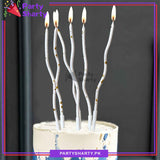 12Pcs/Set Golden Point Splashing Ink Curly Candles Cake Candle Twisted Spiral Candle