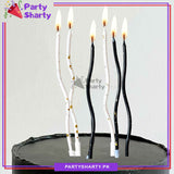 6Pcs/Set Golden Point Splashing Ink Curly Candles Cake Candle Twisted Spiral Candle