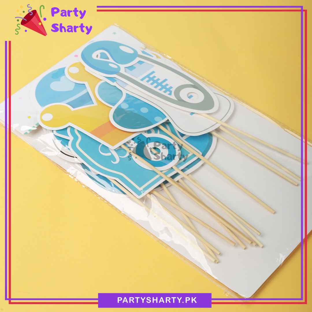 13pcs/Set Blue Baby Shower I Vote Boy Photo Booth Props For Gender Reveal Celebrations