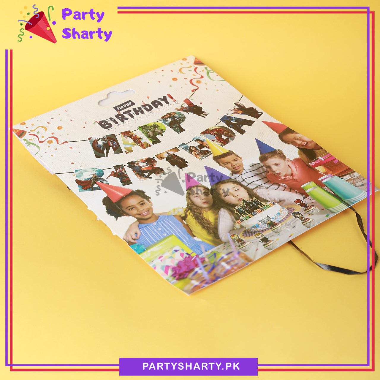 13pcs Avengers Theme Happy Birthday Card Banner For Theme Based Birthday Decoration and Celebration