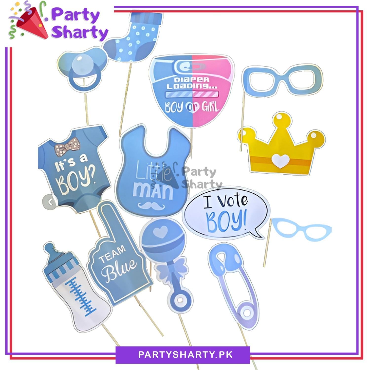 13pcs/Set Baby Shower I Vote Boy Photo Booth Props For Gender Reveal Celebrations