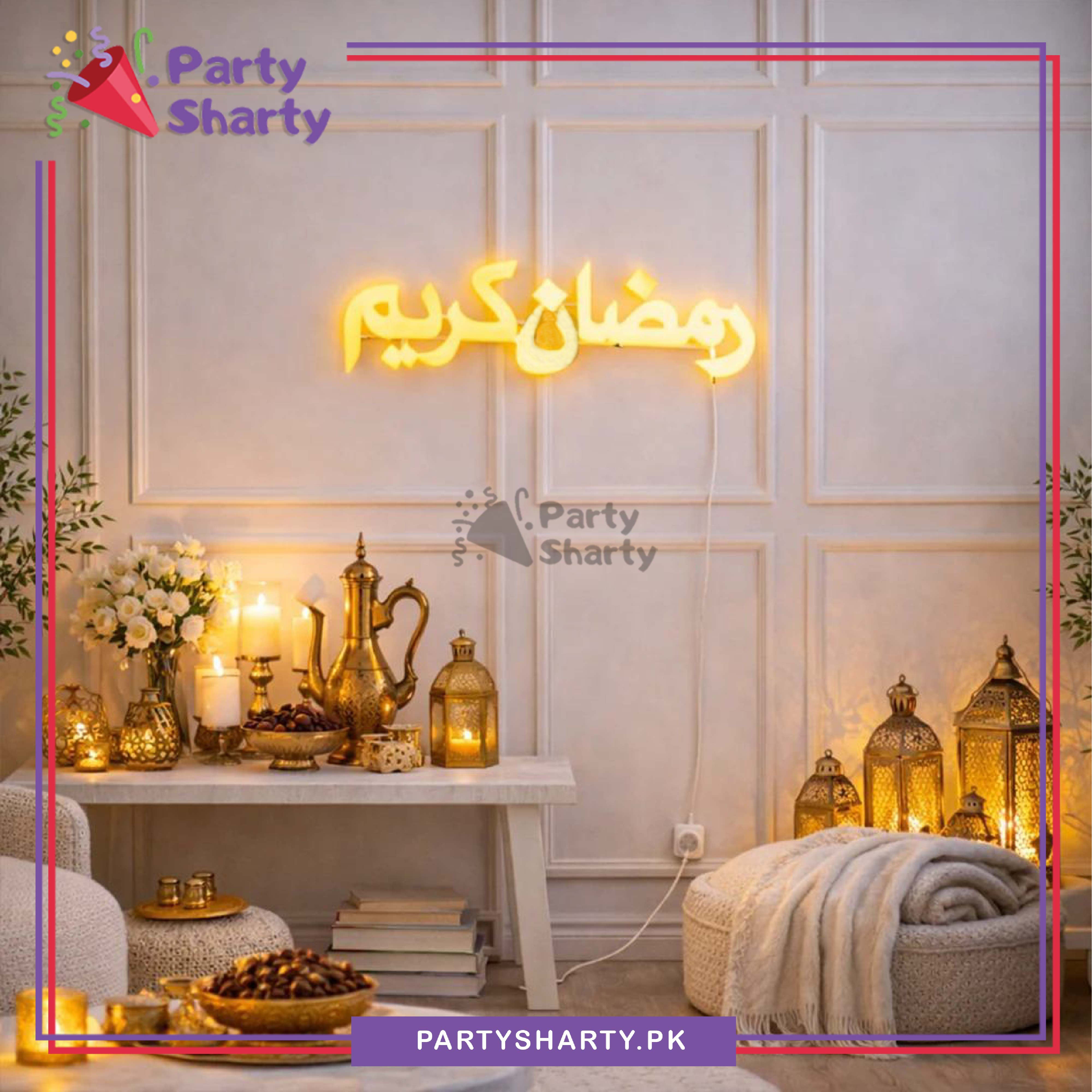 14 inches Ramadan Kareem Electric Operated LED Light Plastic Glowing For Ramadan Decoration