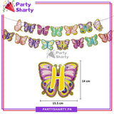 15pcs Butterfly Theme Happy Birthday Glitter Card Banner For Birthday Decoration & Celebration