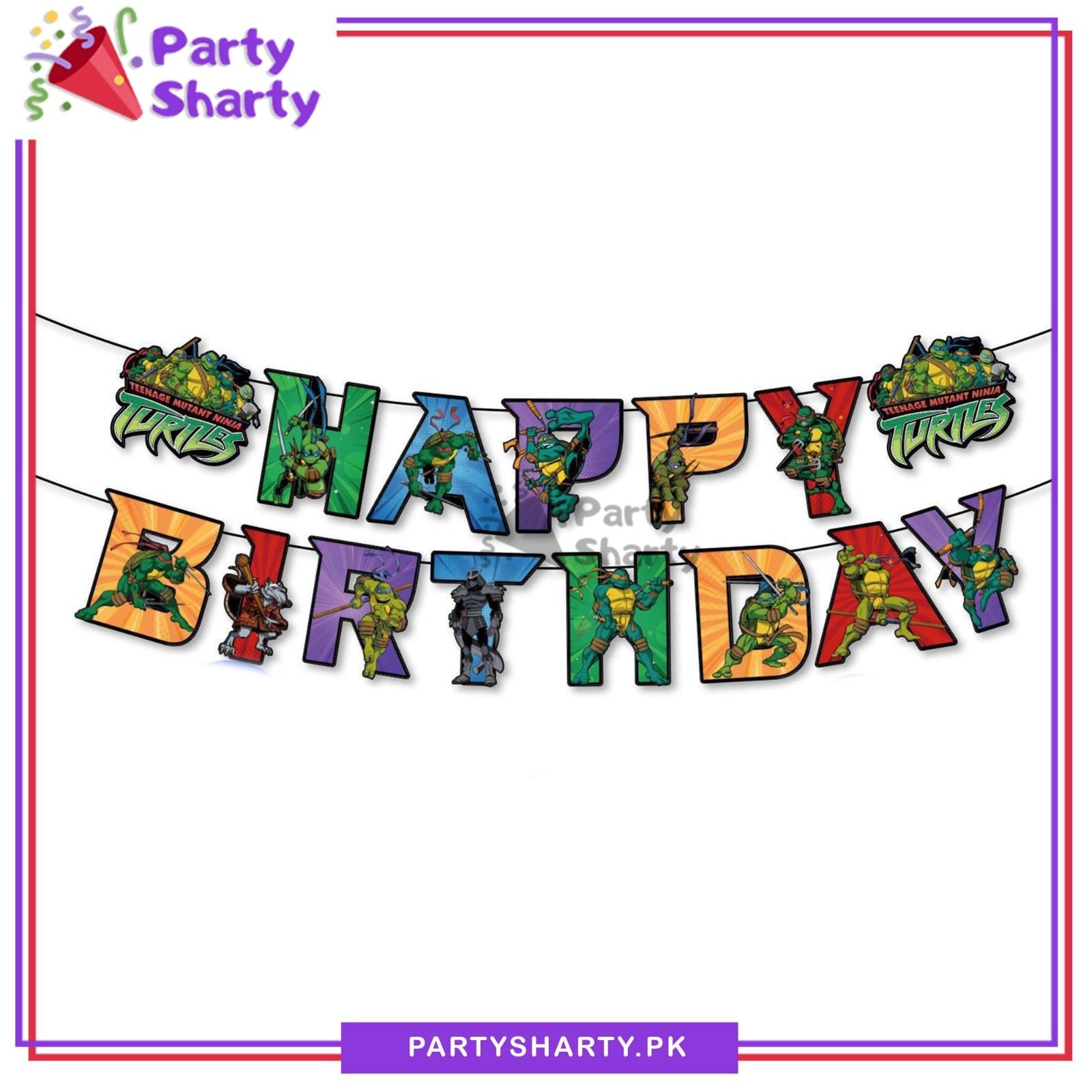 15pcs Ninja Turtle Happy Birthday Card Banner For Theme Decoration & Celebration