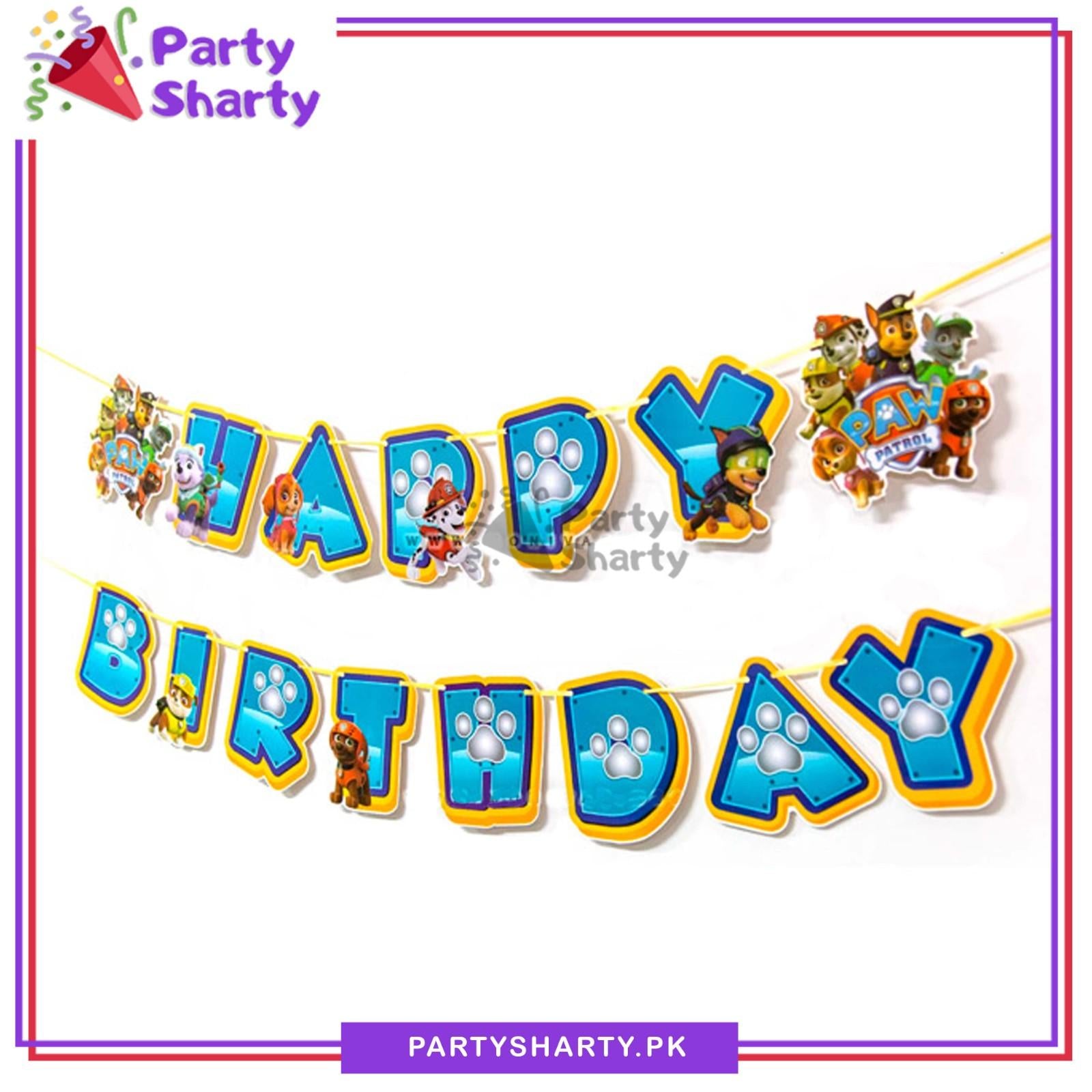 15pcs Paw Patrol Happy Birthday Card Banner For Theme Decoration & Celebration