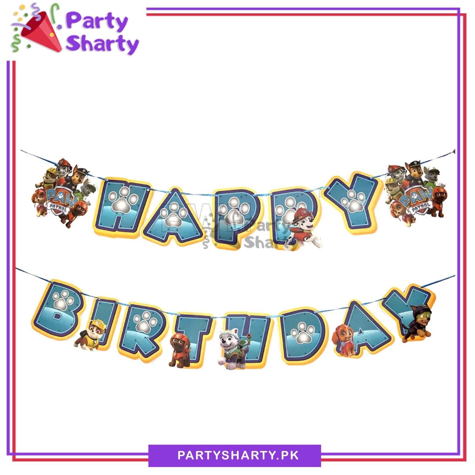 15pcs Paw Patrol Happy Birthday Card Banner For Theme Decoration & Celebration