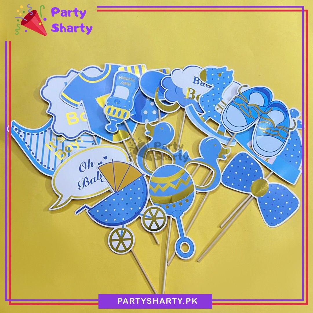 15pcs Its a Boy Theme Photo Props For Welcome Baby Celebrations