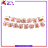 15pcs Pink Swan Theme Happy Birthday Glitter Card banner For Birthday Decoration and Celebration