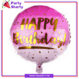 Happy Birthday Golden Printed Round Shaped Foil Balloon For Birthday Party Decoration and Celebration