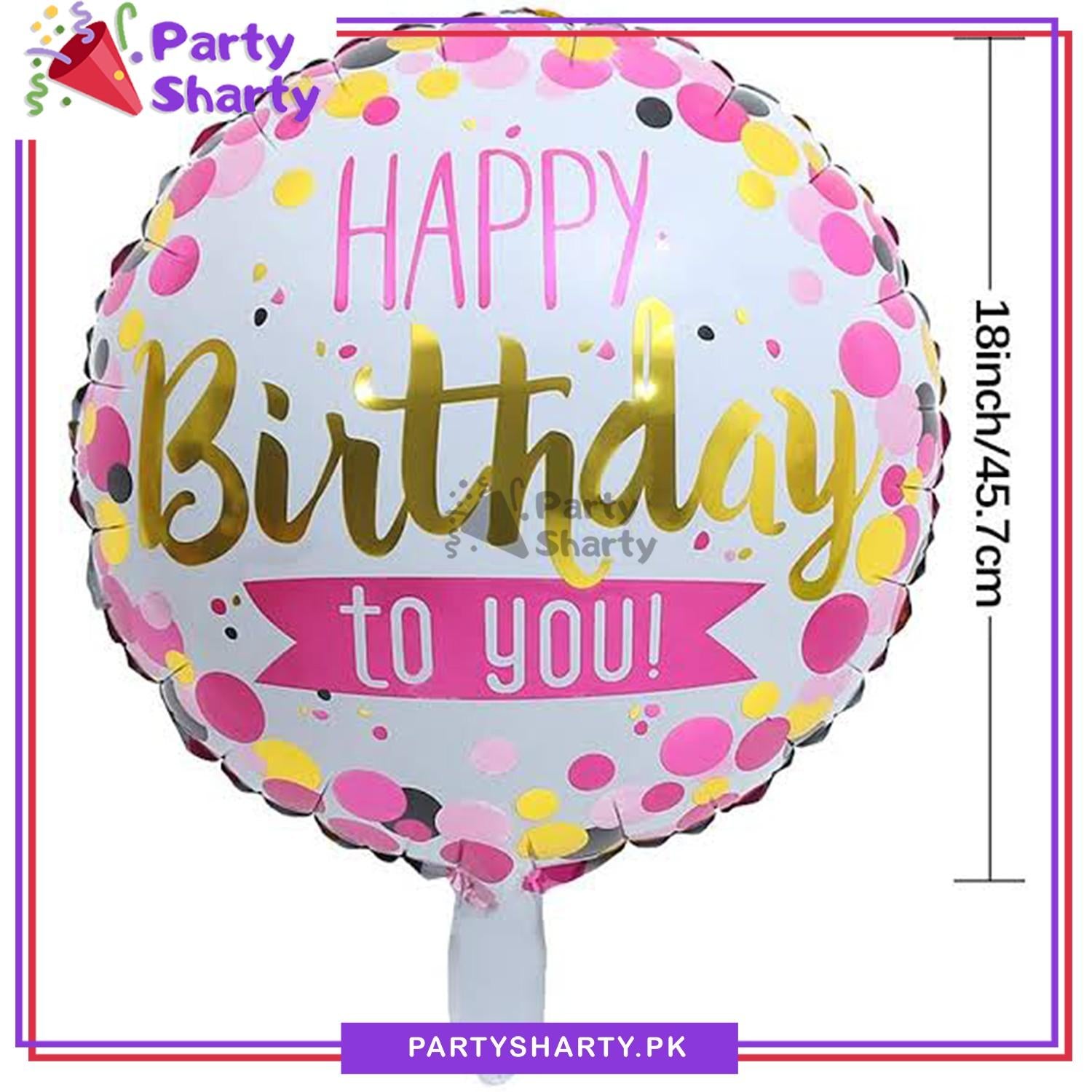 18inch Happy Birthday Round Celebration Party Decoration Foil Helium Balloon