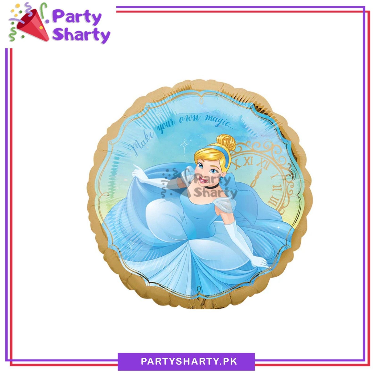 18inches Cinderella Character Round Foil Balloon For Cinderella Birthday Party Decoration
