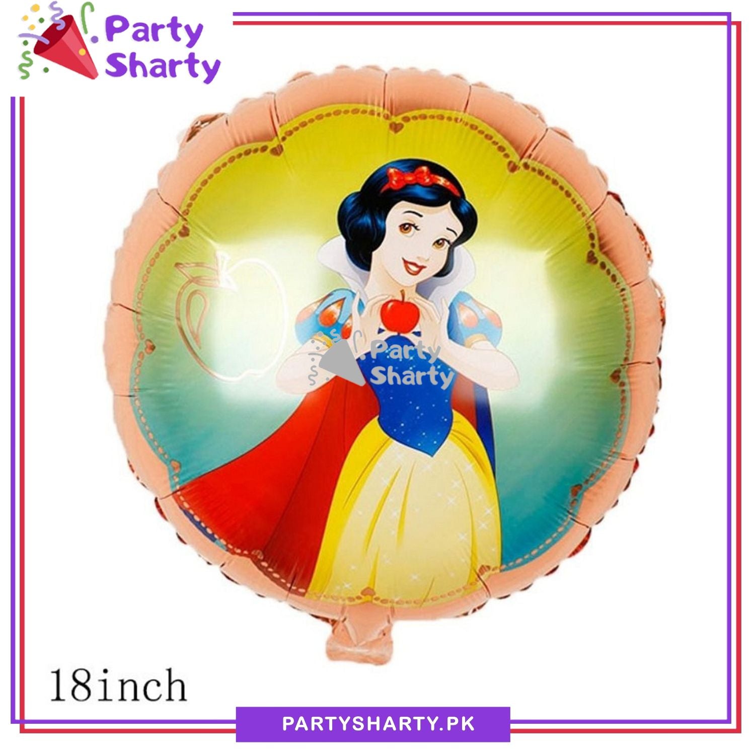 Pri Baloon 18inches Disney Princess Snow White Cartoon Round Foil Balloon For Pri ...