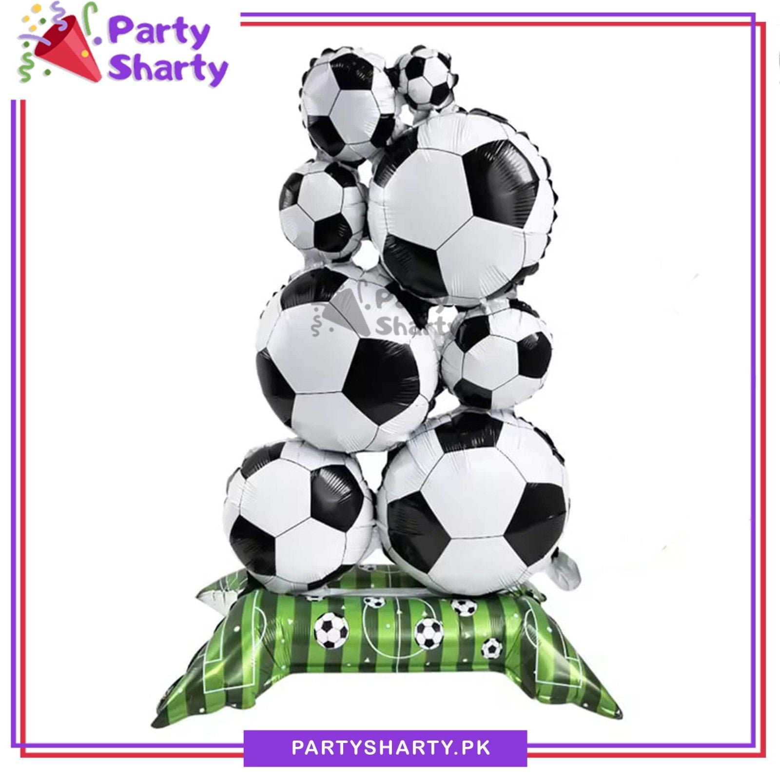 Large Standing Football Foil Balloons With base Soccer Ground For Football Theme Decoration
