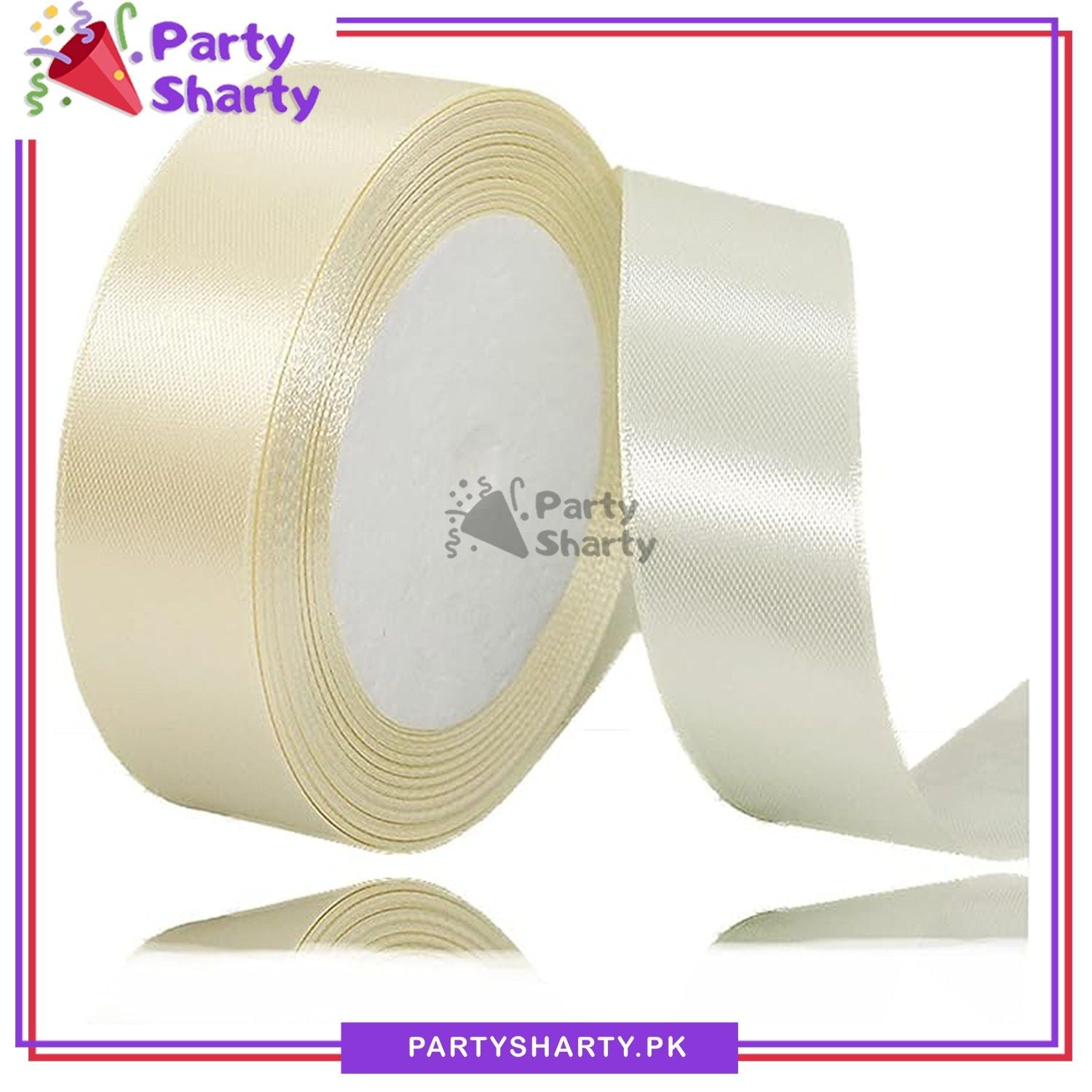 1 inch Satin Ribbon Roll For Birthday, Anniversary, Bridal Shower, Baby Shower and Gift Decoration
