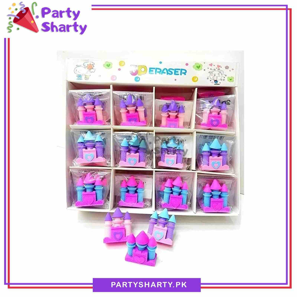 1pc 3D Princess Castle Fancy Eraser For Princess Theme Giveaways