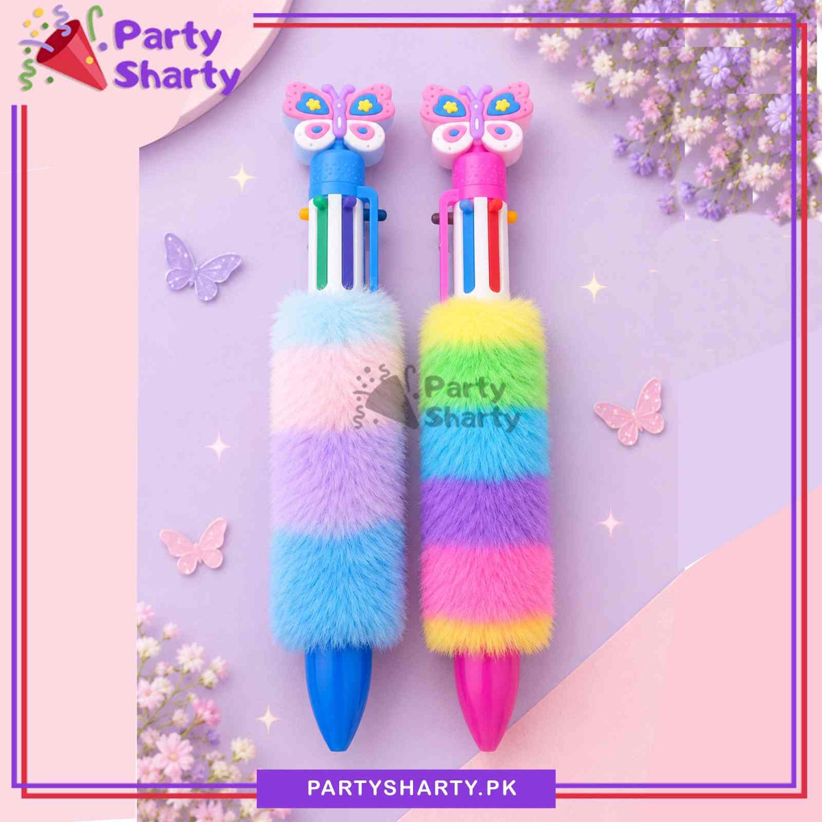 1pc 6 Color Butterfly Themed Fluffy Grip Gel Pen For Butterfly Theme Giveaways