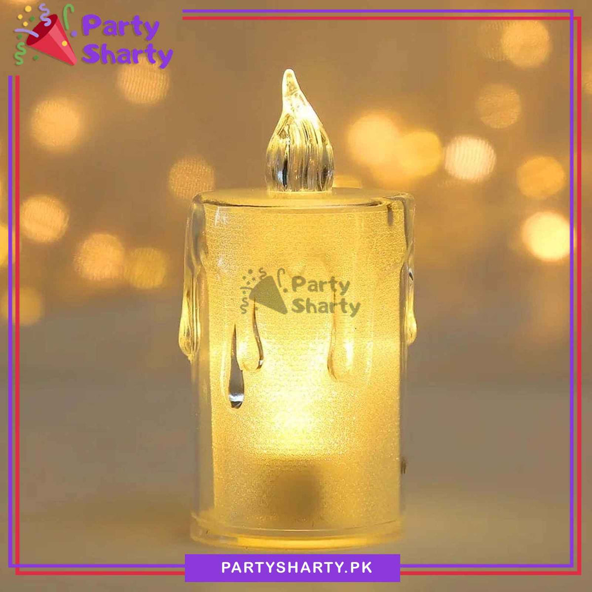 1pc Large Size Crystal LED Candle With Flameless Warm Light For Birthday Party Candle Light Dinner Decoration