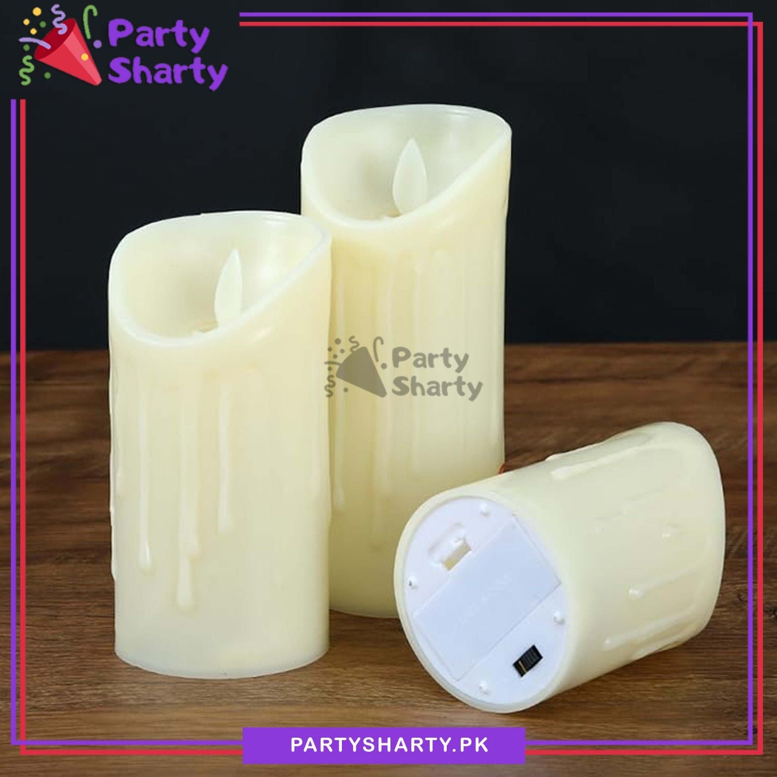 1pc Plastic Realistic LED Candle Shaped Warm Light For Party Decoration & Celebration
