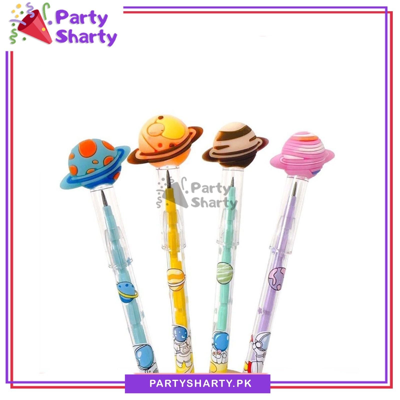 1pc Space Theme Planet Shaped Bullet Pencil For Kids Giveaway Birthday Celebration