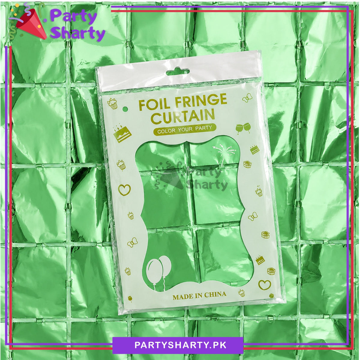 1pc Pastel Color Big Square Shaped Foil Curtains for Party Decoration and Celebration