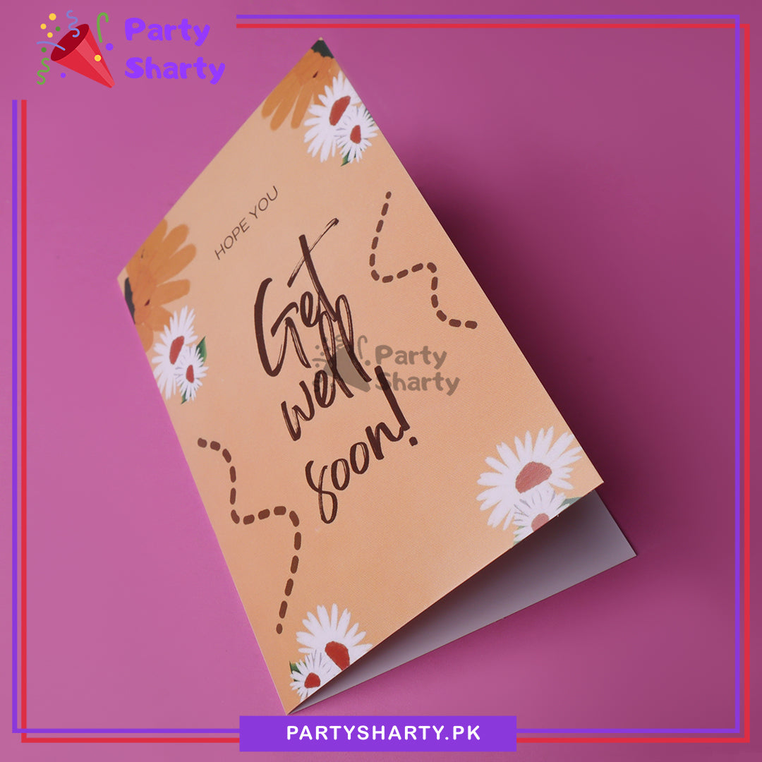 Get Well Soon Floral Design Greeting Card