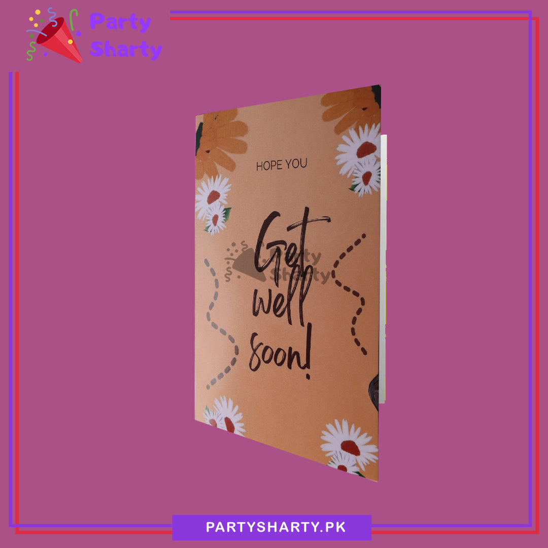 Get Well Soon Floral Design Greeting Card