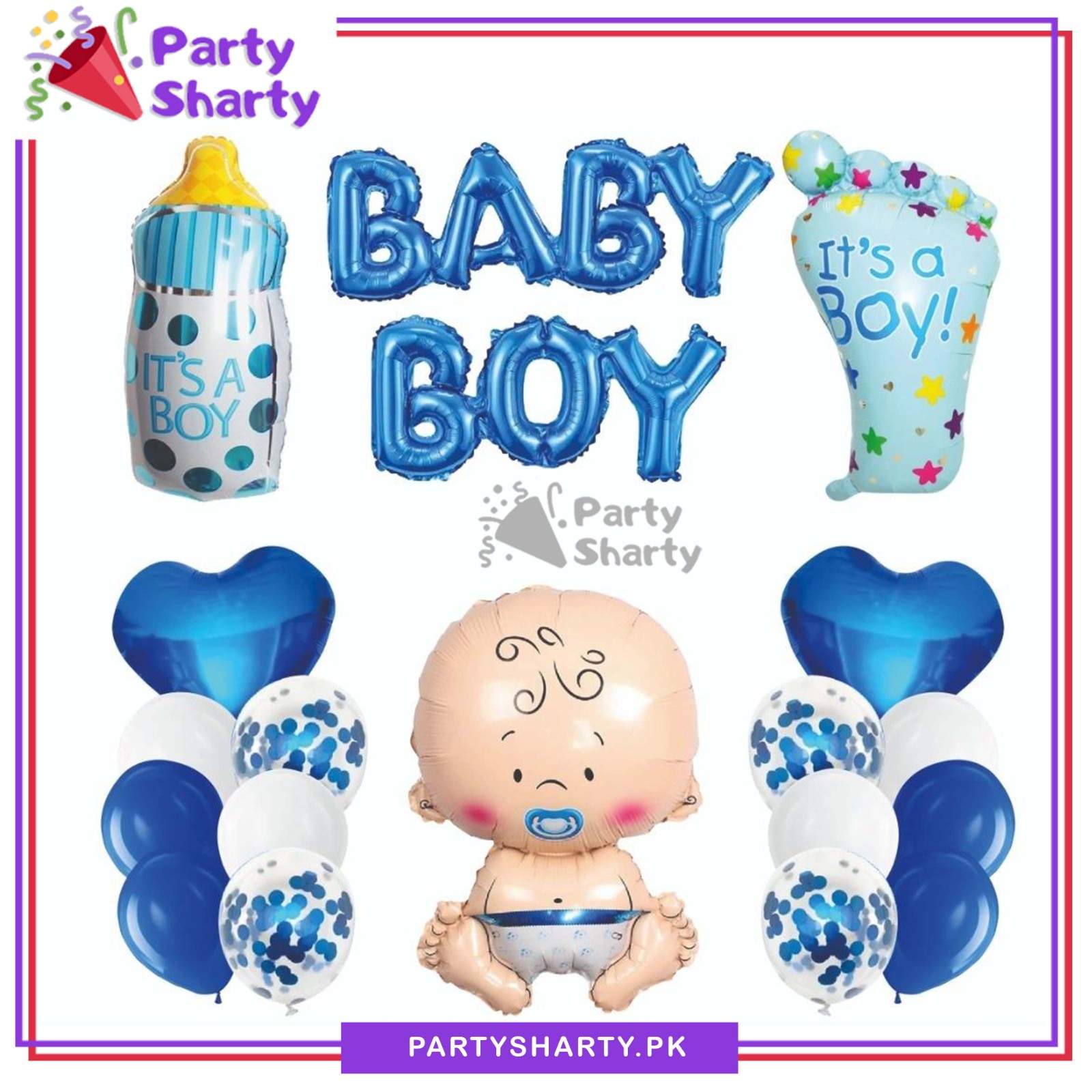 20pcs Baby Boy Theme Set for Welcome Baby Decoration & Celebration