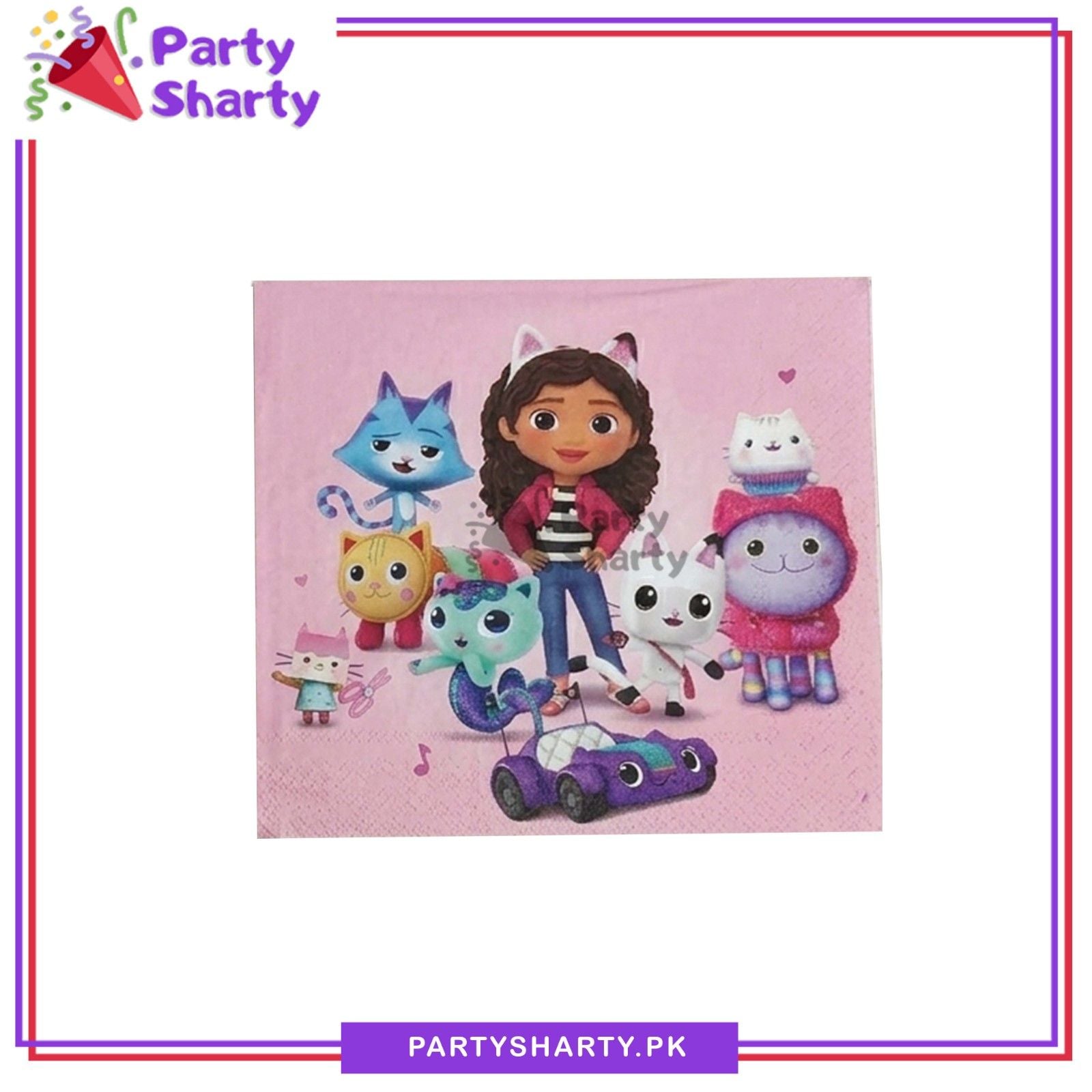 20pcs Gabby Doll Theme Paper Napkins For Gabby Doll House Theme Party Table Decoration