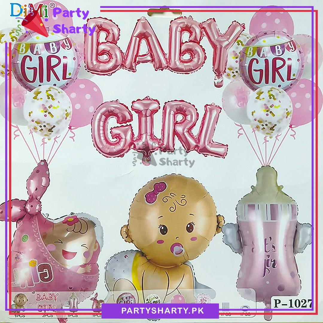 21pcs Crawling Baby Girl Theme Set for Welcome Baby Decoration & Celebration
