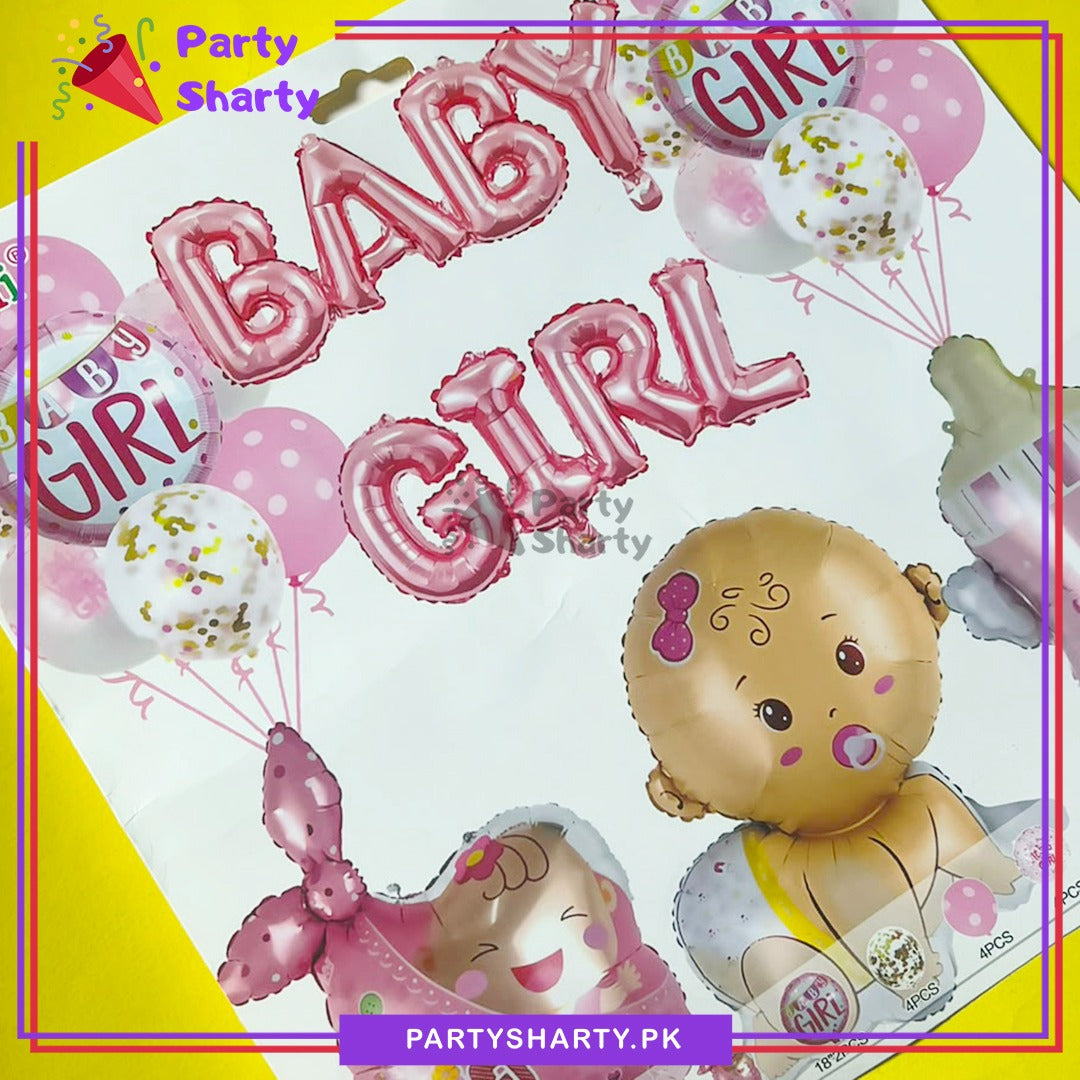 21pcs Crawling Baby Girl Theme Set for Welcome Baby Decoration & Celebration