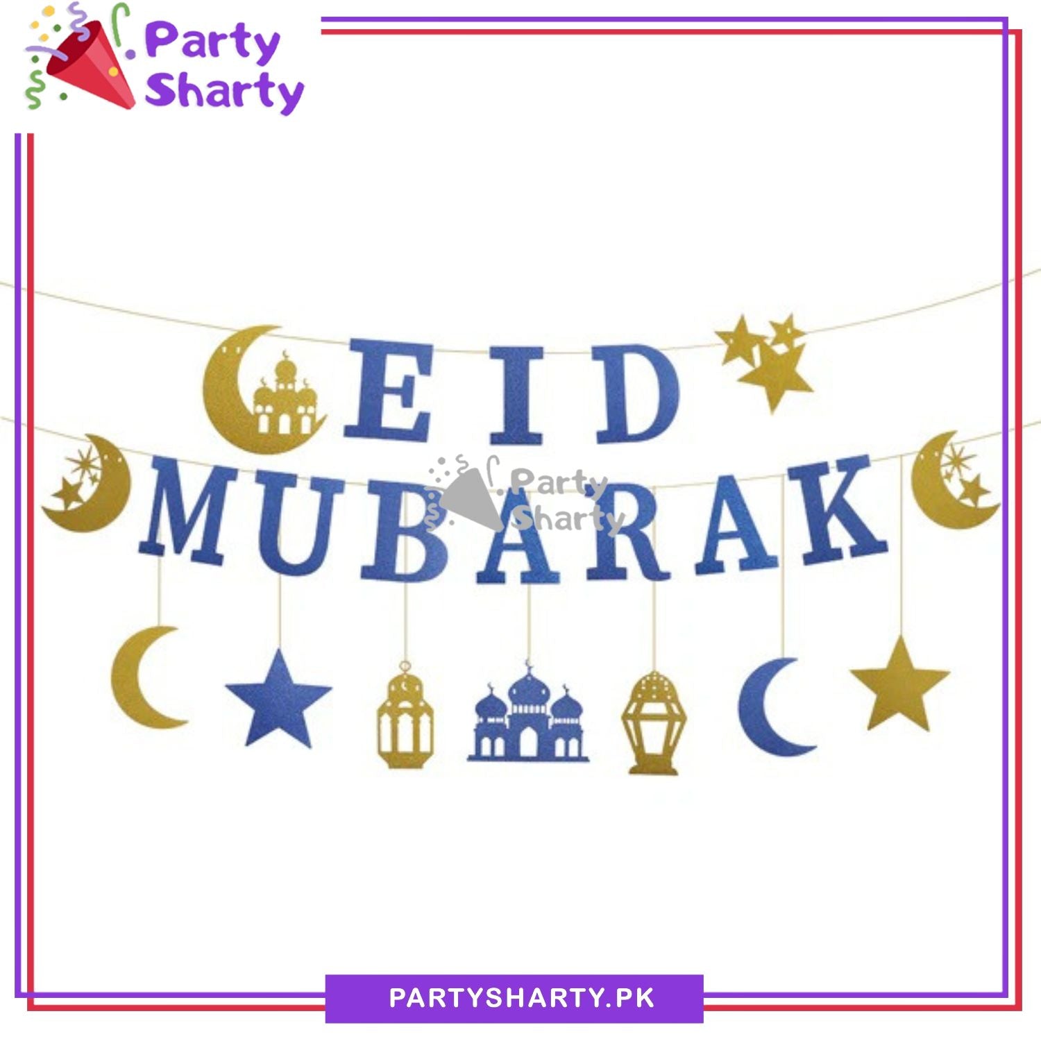 21pcs/Set Eid Mubarak Card Banner Bunting For Eid Celebration and Decoration