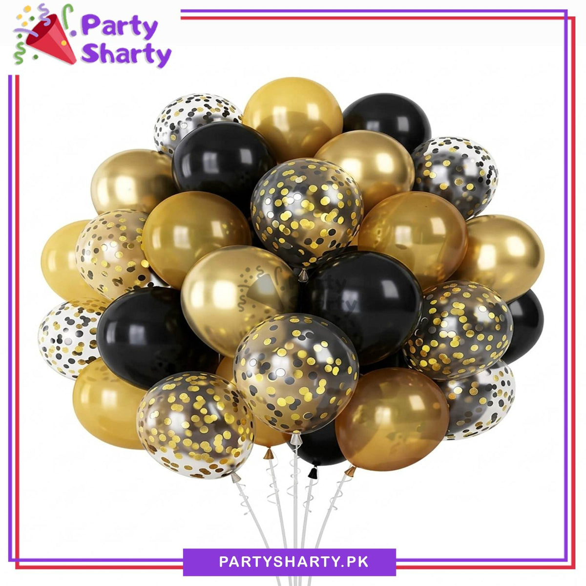 21pcs Black & Golden Party Balloons Set For Party Event Decoration
