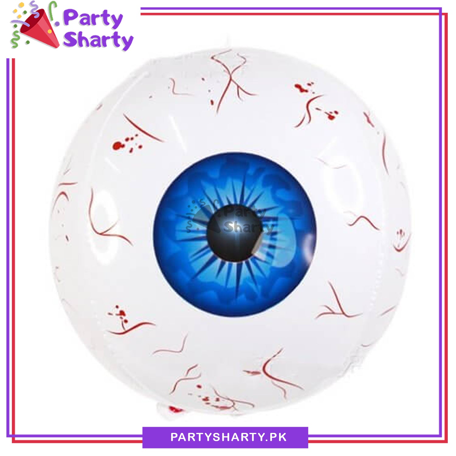 22 Inch 4D Jumbo Scary Halloween Eyeball ORBZ Foil Balloon - Blue