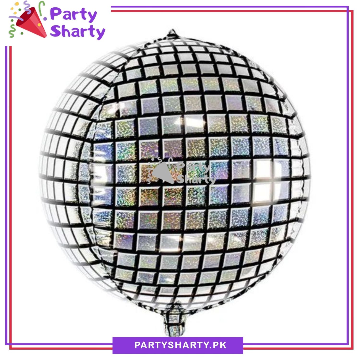 22inch Silver Disco Theme Orbz Shaped Foil Balloon For Birthday Party Decoration and Celebration