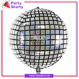 22inch Silver Disco Theme Orbz Shaped Foil Balloon For Birthday Party Decoration and Celebration