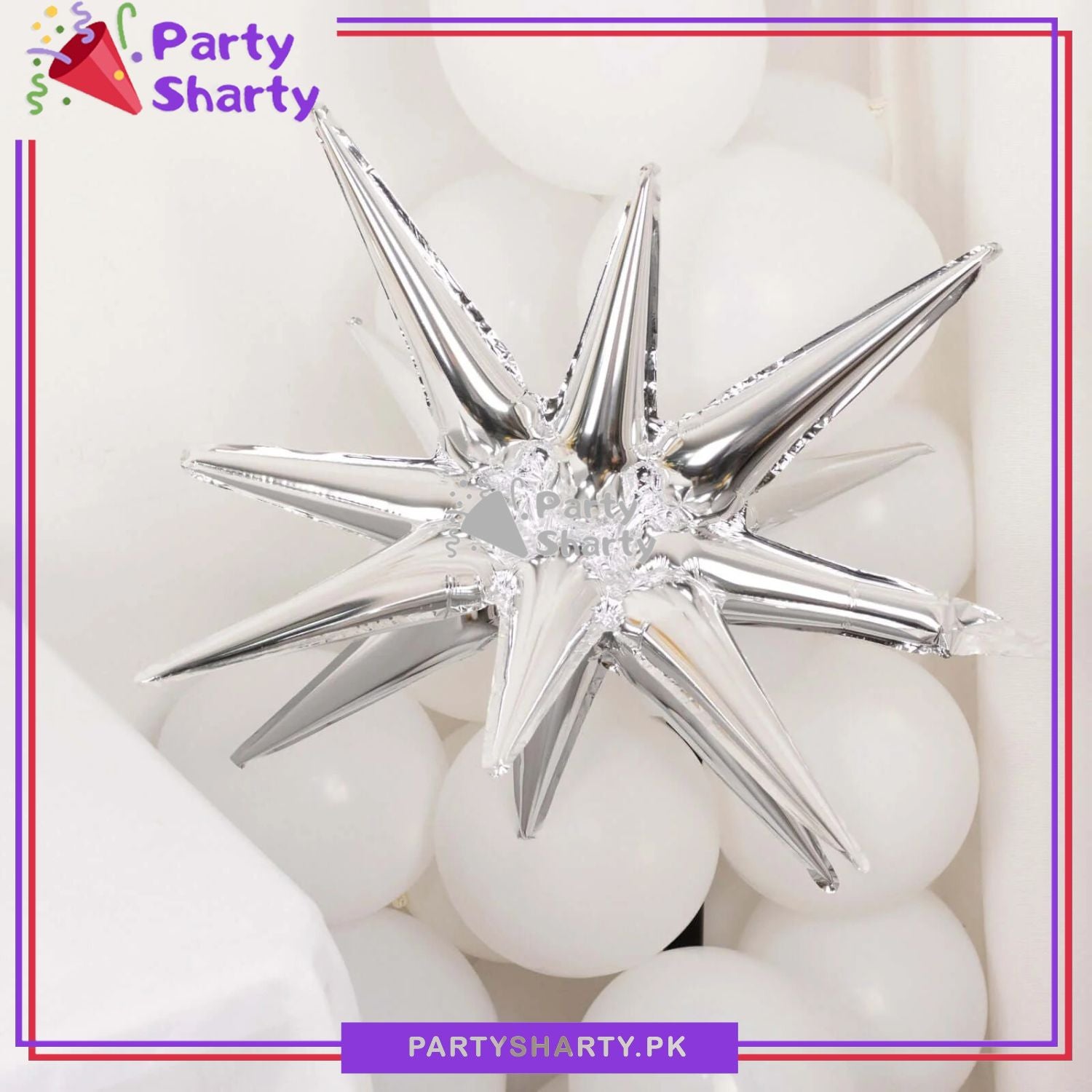 22inches Silver Exploding Stars Foil Balloon Birthday Party Wedding Decorations