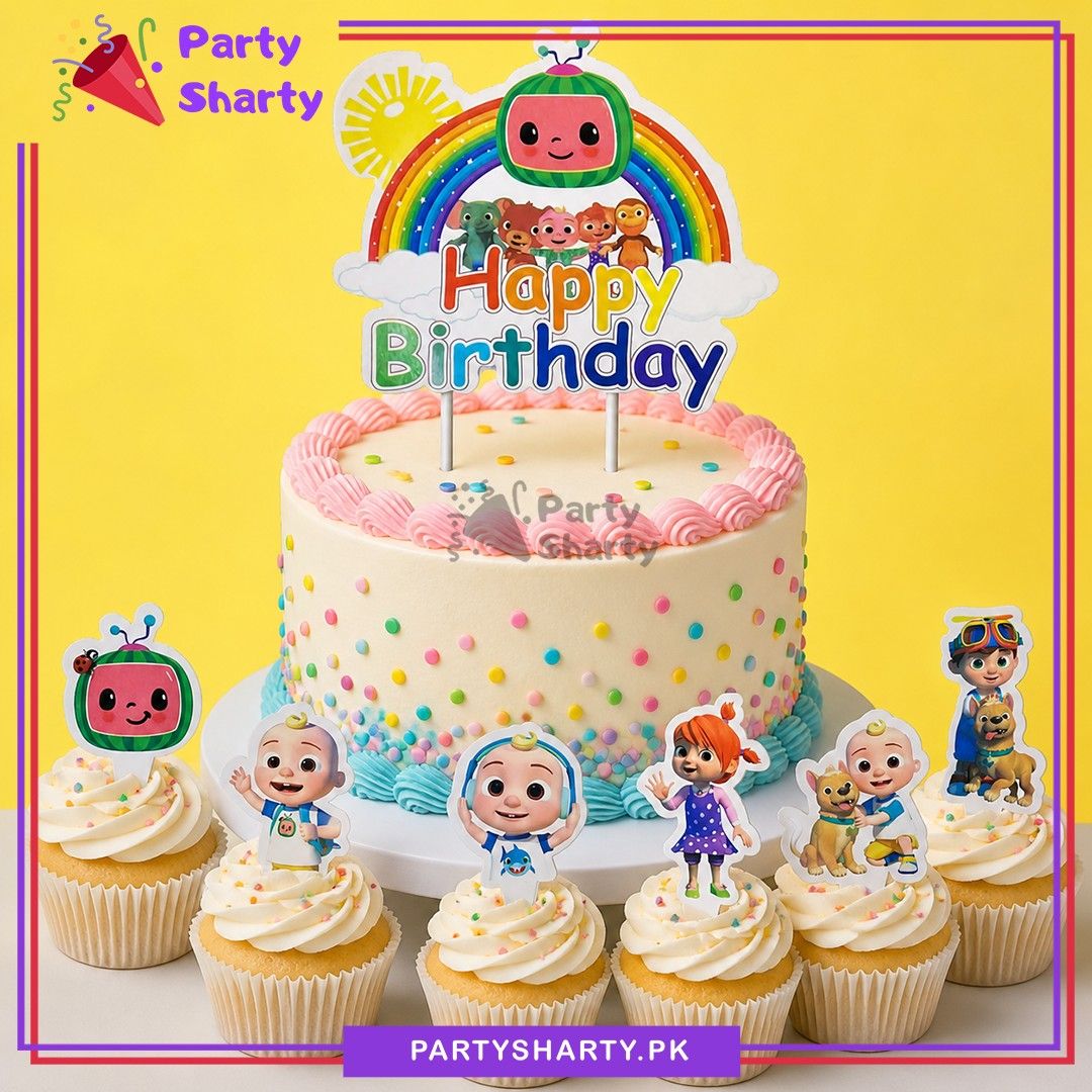 25pcs Cocomelon Cake & Cup Cake Toppers set for Cocomelon Theme Birthday Decoration & Celebration