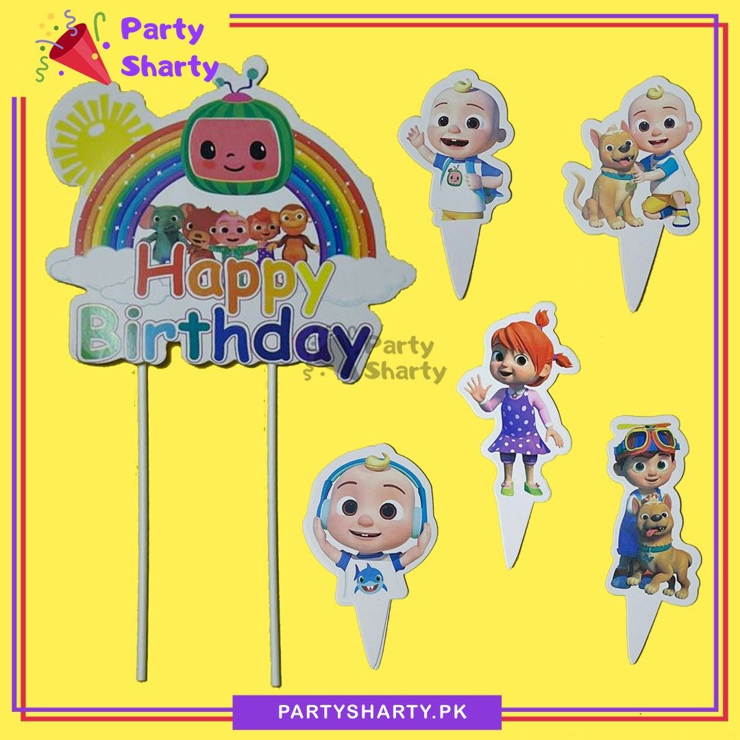 25pcs Cocomelon Cake & Cup Cake Toppers set for Cocomelon Theme Birthday Decoration & Celebration