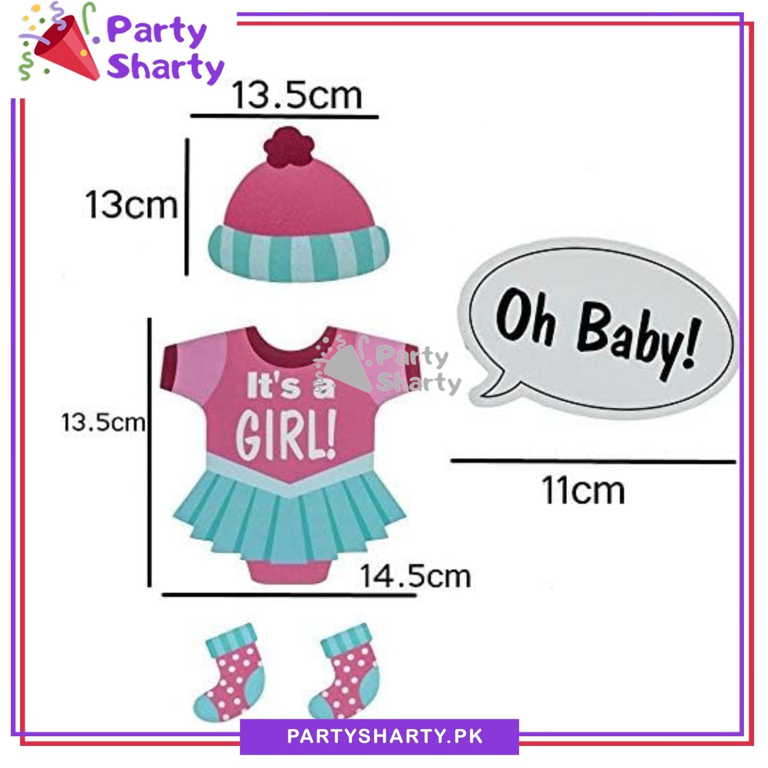 25pcs/Set It's a Girl Theme Photo Booth Props For Welcome Baby or Baby Shower Party Celebration and Decoration