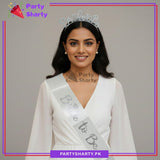 2pcs/Set Bride To Be Plastic Hair Band with Bride to be Glitter Sash For Bridal Shower Party Celebration