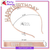2pcs/Set Happy Birthday Glittered Sash with Rhinestones Hairband For Birthday Party Event and Celebration