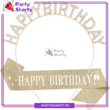 2pcs/Set Happy Birthday Glittered Sash with Rhinestones Hairband For Birthday Party Event and Celebration