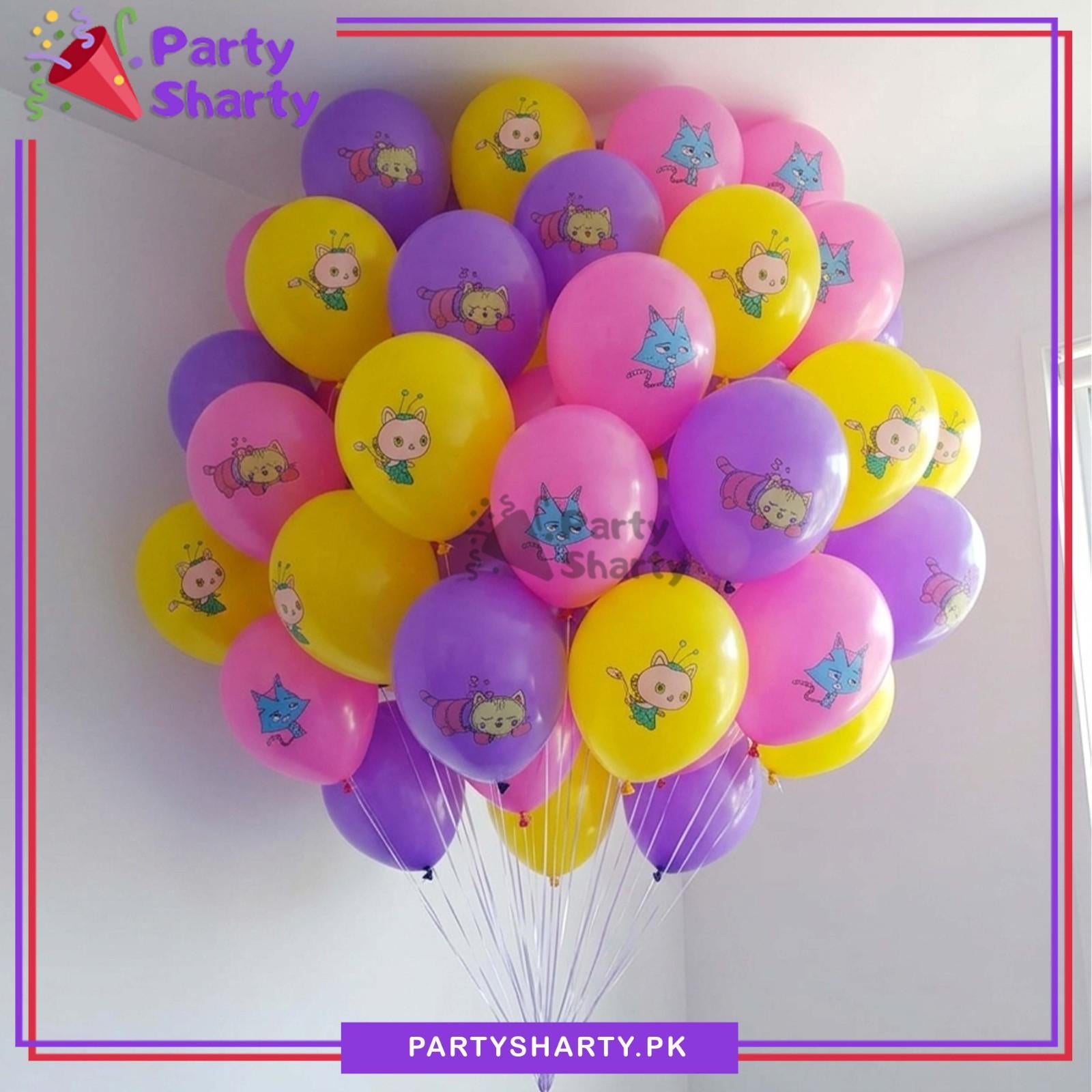 30pcs/Set Gabbys Doll Cat Character Printed & Plain Latex Balloons for Gabbys Doll Theme Decoration